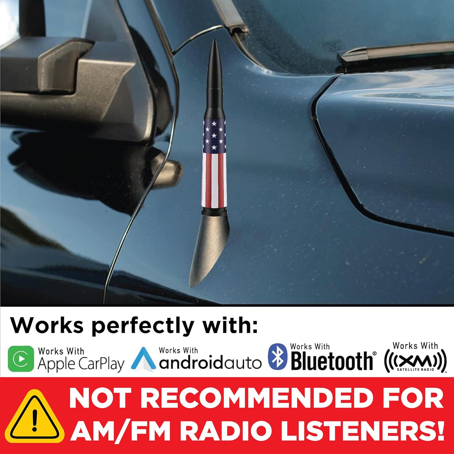 🚨 Bullet Antenna for Dodge Ram & Ford F-Series | Anti-Theft Lock⚡【Truck Pro】🇺🇸Flag Design Radio Antenna F150/F250/F350/Raptor/Bronco (1990-Current) - 360° Signal Booster 🚨 Bullet Antenna for Dodge Ram & Ford F-Series | Anti-Theft Lock⚡【Truck Pro】🇺🇸Flag Design Radio Antenna F150/F250/F350/Raptor/Bronco (1990-Current) - 360° Signal Booster